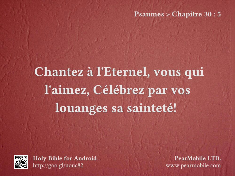 Psaumes, Chapitre 30:5